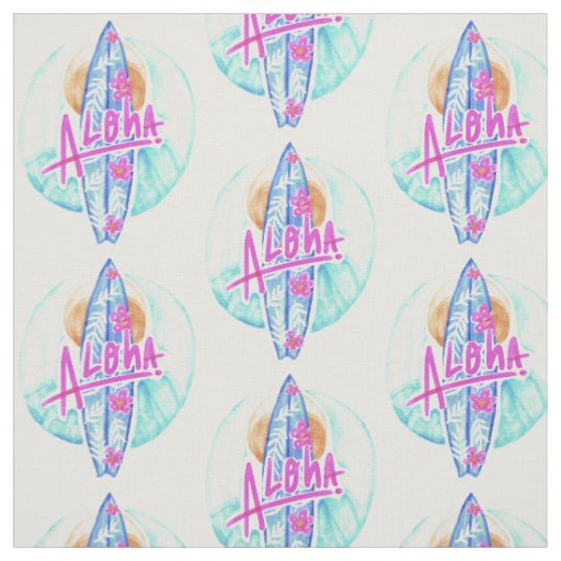 Aloha Hawaiian Surfer custom fabric