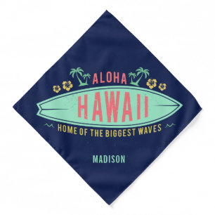 Aloha Hawaiian Surfer custom name Bandana
