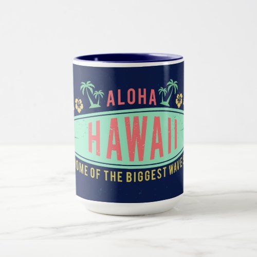 Aloha Hawaiian Surfer custom name mugs