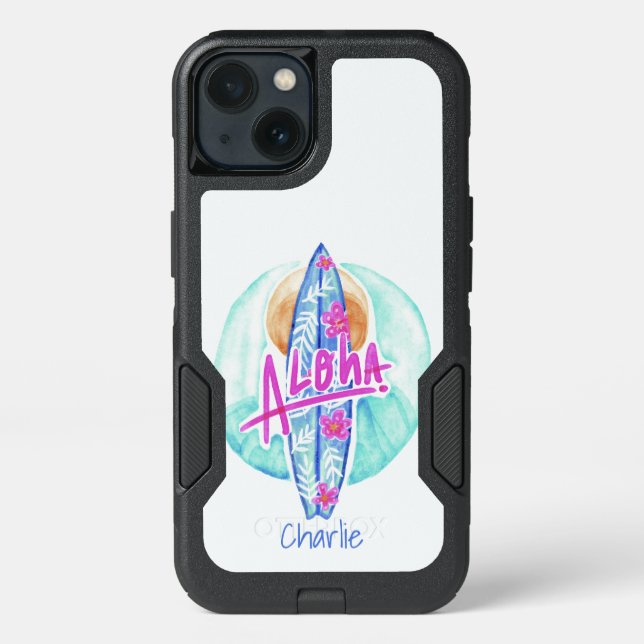Aloha Hawaiian Surfer custom name phone cases (Back)