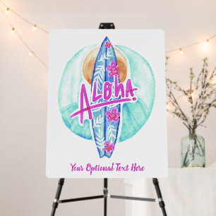Aloha Hawaiian Surfer custom text Foam Board
