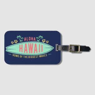 Aloha Hawaiian Surfer Luggage Tag