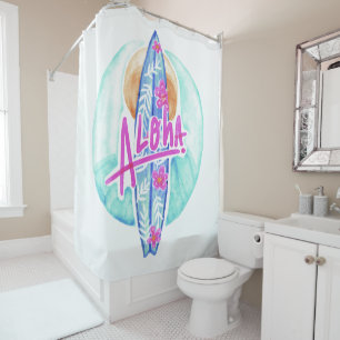 Aloha Hawaiian Surfer shower curtain