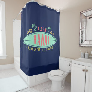 Aloha Hawaiian Surfer shower curtain