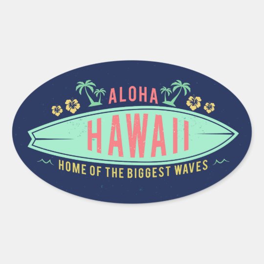 Aloha Hawaiian Surfer stickers