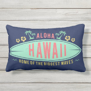 Aloha Hawaiian Surfer throw pillows