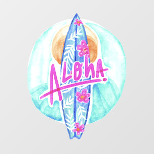 Aloha Hawaiian Surfer Wall Decal