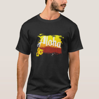 Aloha Hawaiian Tiki Retro Vintage Maui Ohana Premi T-Shirt