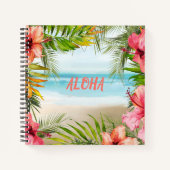 Aloha Hawaiian Tropical Beach Watercolor Floral Notebook | Zazzle