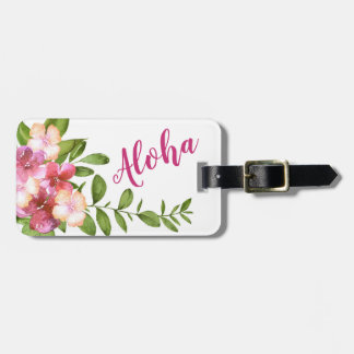 Aloha Hawaiian Tropical Flowers Luggage Tag