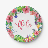 Aloha Hawaiian Tropical Hibiscus Party Paper Plates | Zazzle