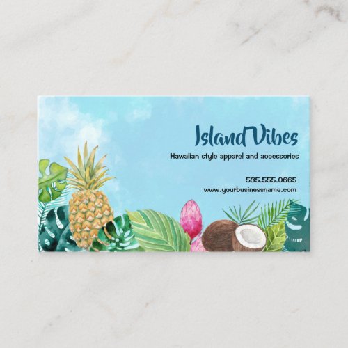 Aloha Hawaiian Watercolor Business Card