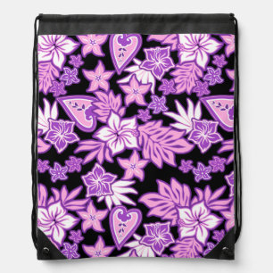 Aloha Heart Hawaiian Hibiscus Tropical Beach Bag