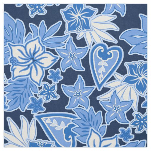 Aloha Heart Hawaiian Hibiscus Tropical Fabric