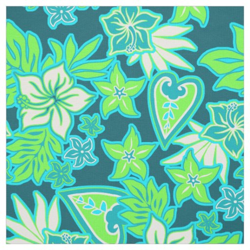 Aloha Heart Hawaiian Hibiscus Tropical Fabric