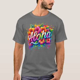 Aloha Hello Summer Hawaii Beach Summer Vacation Fa T-Shirt