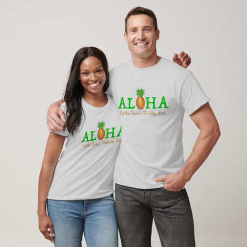 ALOHA Hello Tropical Hawaii Hawaiian Pineapple T_Shirt