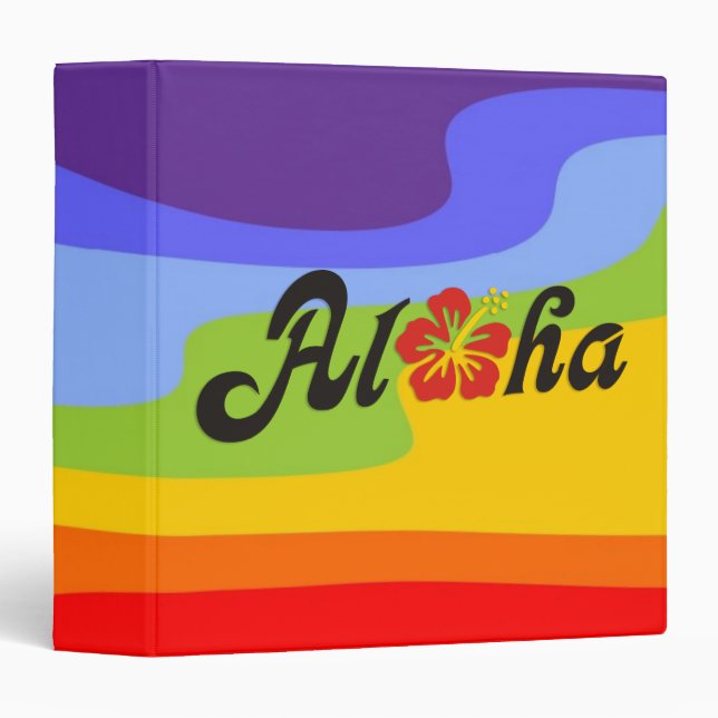 Aloha Hibiscus - flat Hawaii design + your ideas 3 Ring Binder (Front/Spine)