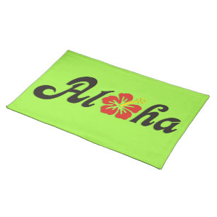 Aloha Hibiscus - flat Hawaii design + your ideas Cloth Placemat