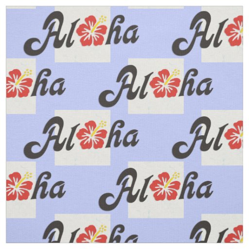 Aloha Hibiscus - flat Hawaii design + your ideas Fabric