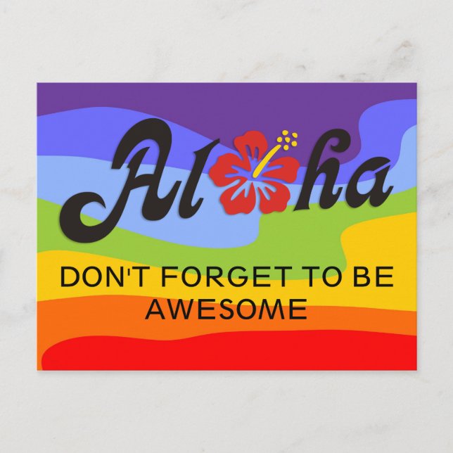 Aloha Hibiscus - flat Hawaii design + your ideas Postcard (Front)