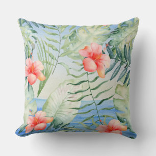 Aloha Hibiscus Floral Throw Pillow