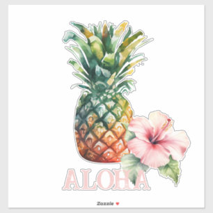 Aloha Hibiscus Flower Pineapple Sticker