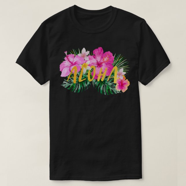 Aloha Hibiscus Flowers  T-Shirt (Design Front)