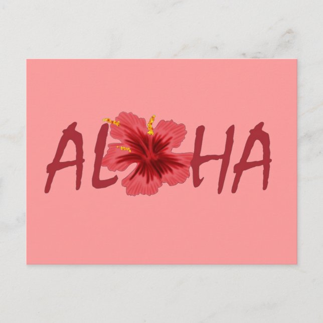 Aloha hibiscus Hawaii postcard (Front)