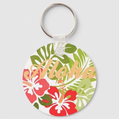 Aloha Hibiscus Keychain