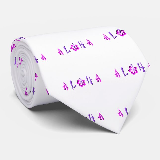 Aloha Hibiscus Logo Neck Tie (Rolled)