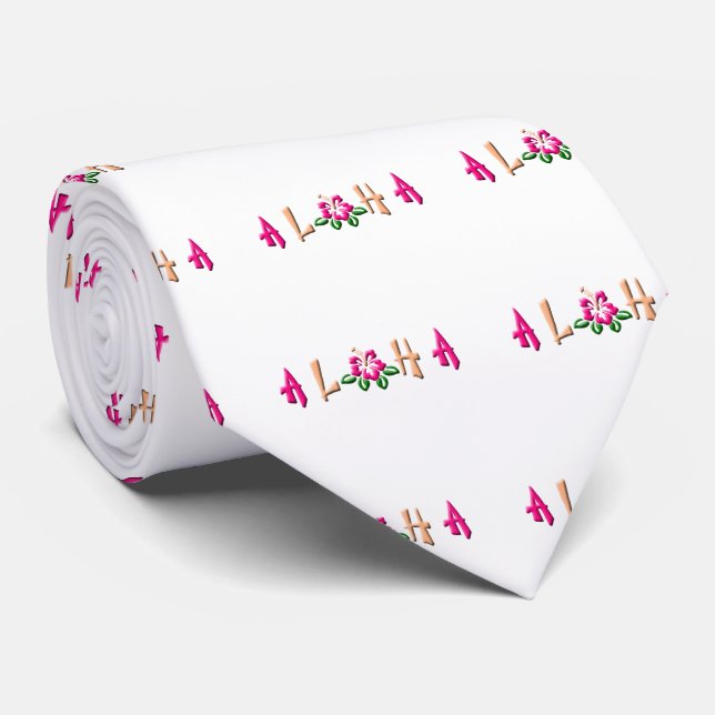 Aloha Hibiscus Logo Tie (Rolled)