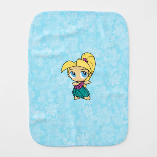 Aloha Honeys Blond Hula Girl Hawaiian Hibiscus Baby Burp Cloth
