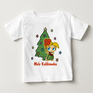 Aloha Honeys Christmas Blond Hula Girl Baby T-Shirt