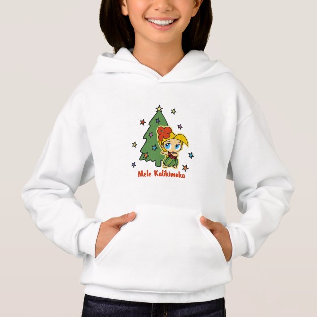 Aloha Honeys Christmas Blond Hula Girl Hoodie (Front)