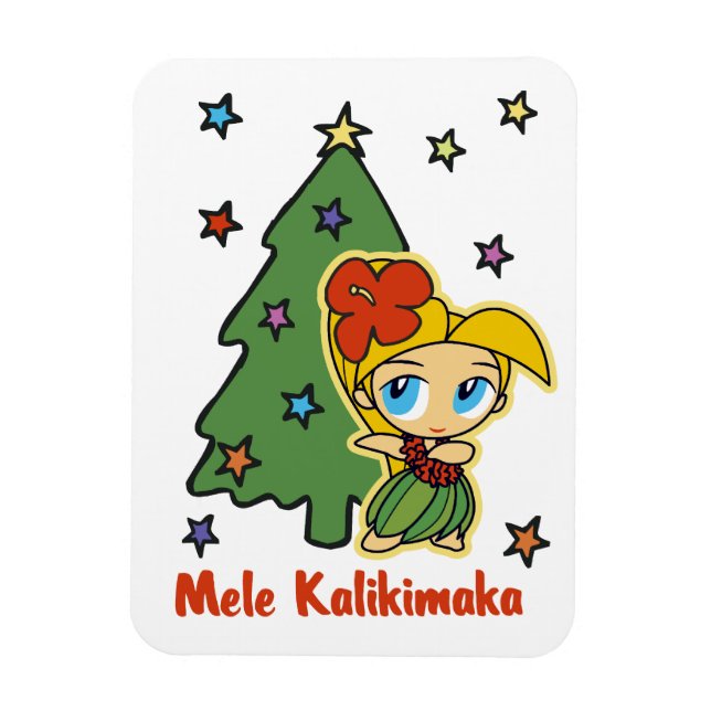Aloha Honeys Christmas Blond Hula Girl Magnet (Vertical)