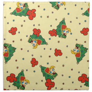 Aloha Honeys Christmas Blond Hula Girl Yellow Napkin