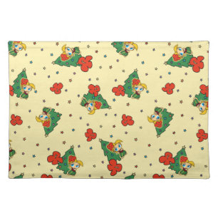 Aloha Honeys Christmas Blond Hula Girl Yellow Placemat