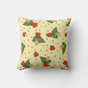 Aloha Honeys Christmas Blond Hula Girl Yellow Throw Pillow