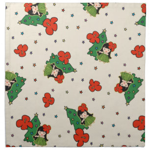 Aloha Honeys Christmas Hawaiian Hula Girl Cream Napkin