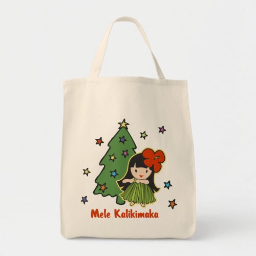 Aloha Honeys Christmas Hawaiian Hula Girl Tote Bag