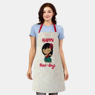 Aloha Honeys Christmas Holiday Hula Girl Apron