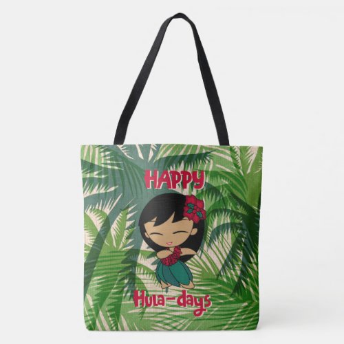 Aloha Honeys Christmas Holiday Hula Girl Beach Bag