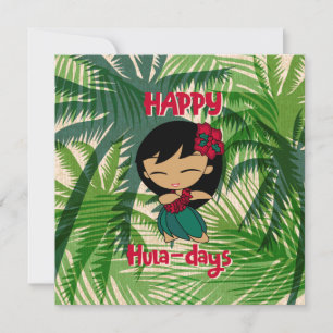 Aloha Honeys Christmas Holiday Hula Girl Palms