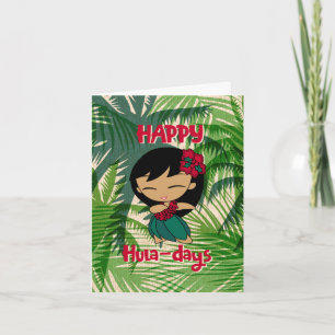 Aloha Honeys Christmas Holiday Hula Girl Palms