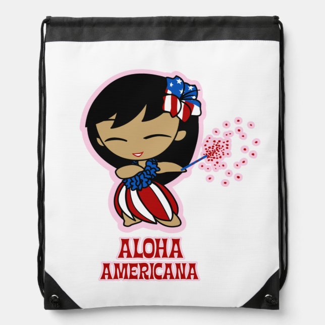 Aloha Honeys Firecracker Hula Girl Backpack (Front)