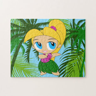 Aloha Honeys Hawaiian Blond Hula Girl Jigsaw Puzzle