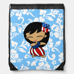 Aloha Honeys Hawaiian Hibiscus Hula Girl Backpack