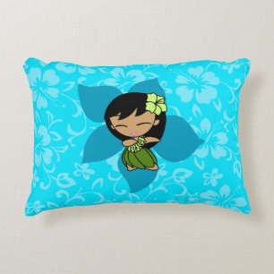 Aloha Honeys Hawaiian Hibiscus Vintage Hula Girl Accent Pillow