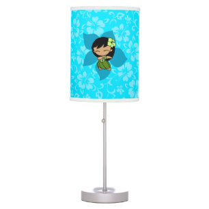 Aloha Honeys Hawaiian Hibiscus Vintage Hula Girl Table Lamp
